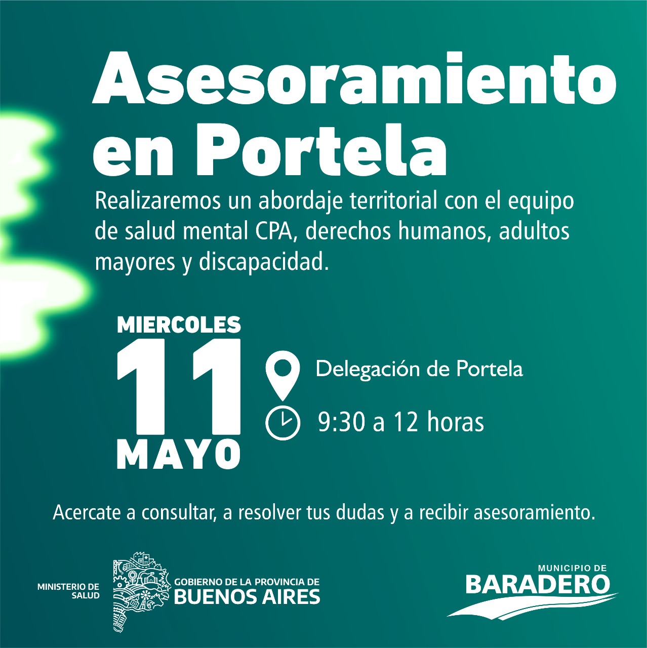 #Convocatoria | Jornada de asesoramiento en Ireneo Portela