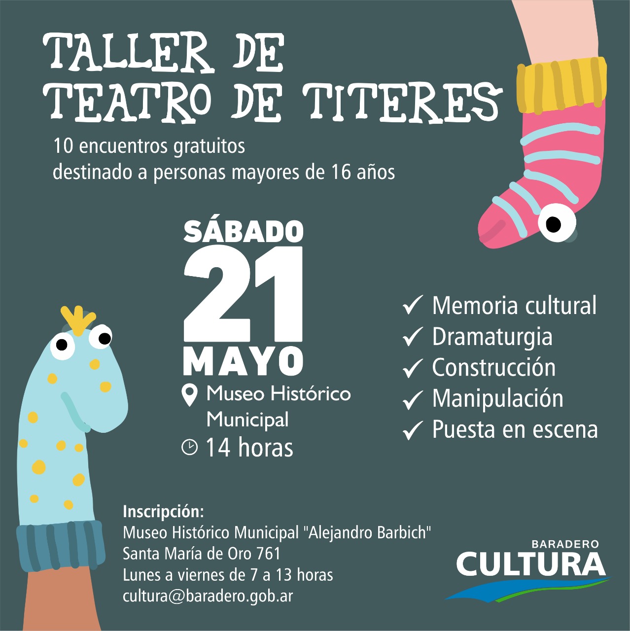 Taller de Teatro de Títeres en el Museo Histórico Municipal “Alejandro Barbich”