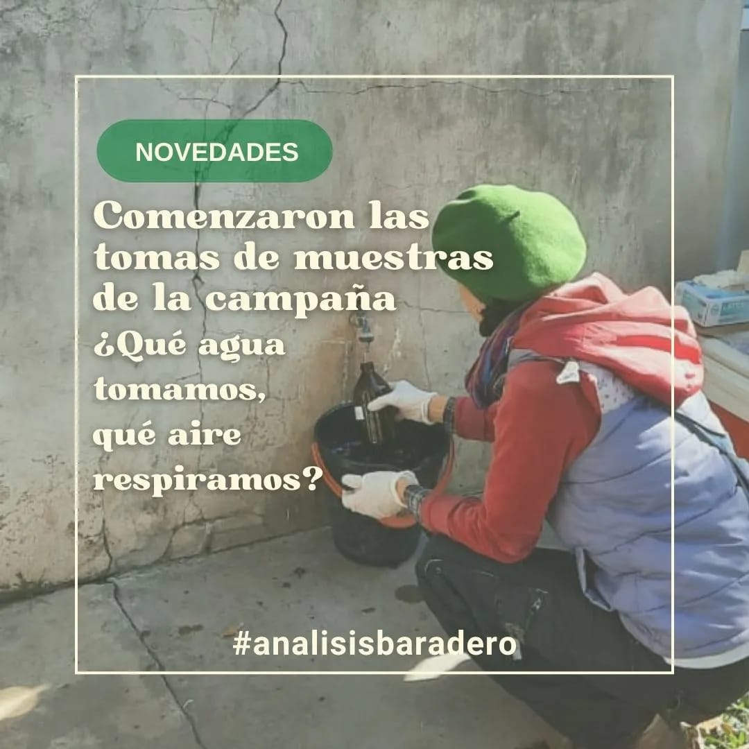 El domingo 1 de mayo el equipo de muestreo de la campaña “¿Qué agua tomamos, qué aire respiramos?”#analisisbaradero salió a territorio.