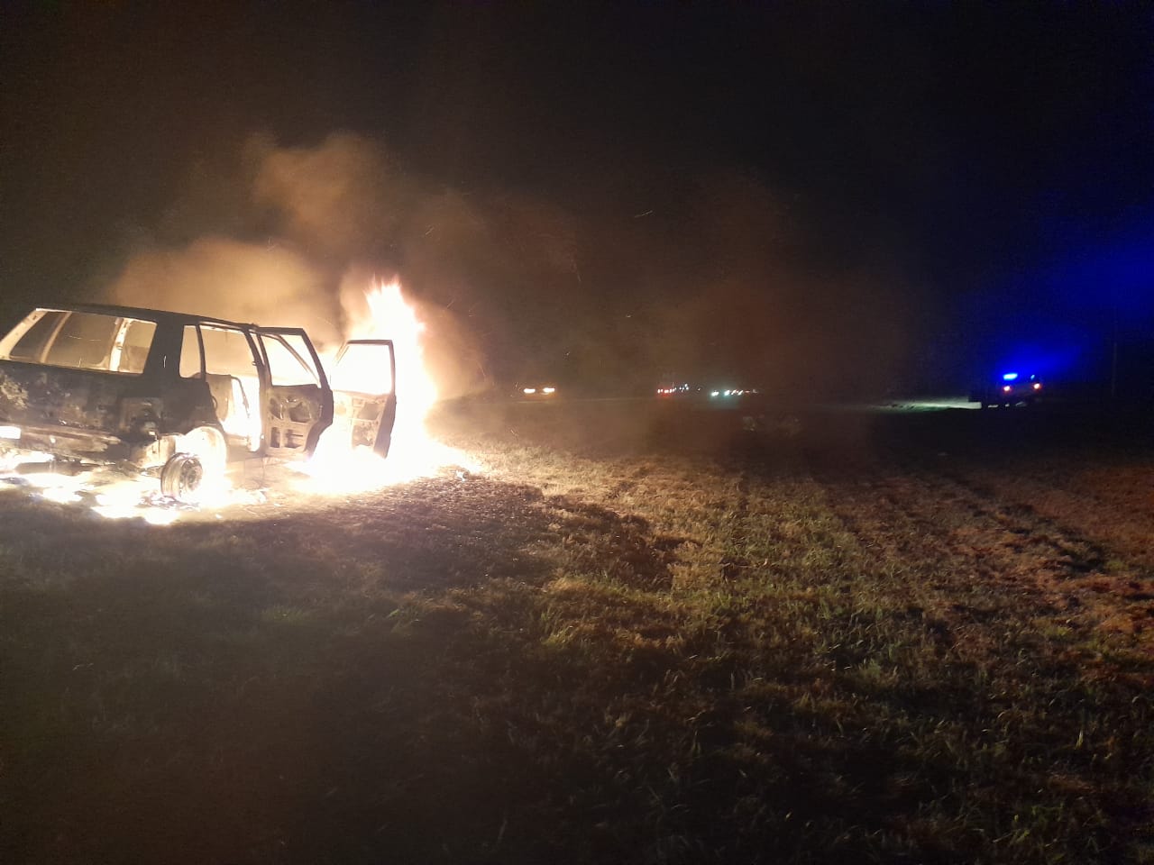 Incendio de vehículo en ruta 9