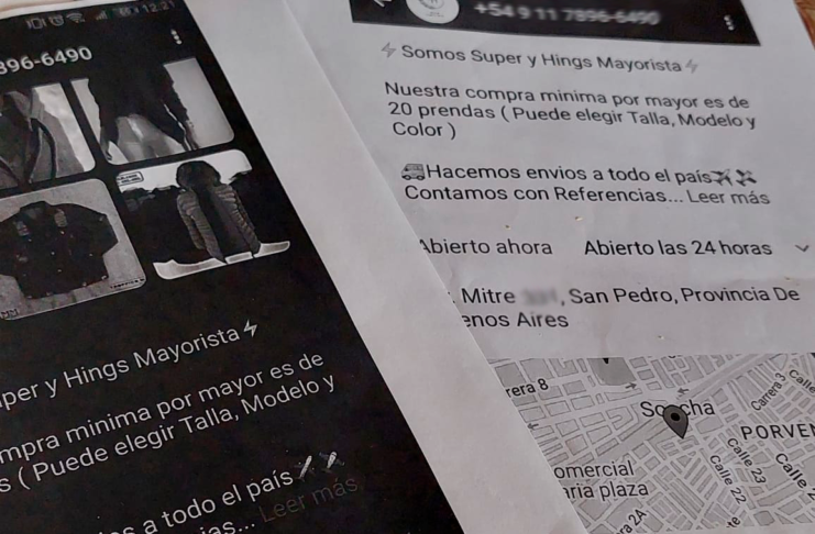 “Fábrica de camperas” publicita una dirección de San Pedro, pero es una casa de familia y están cansados de recibir clientes