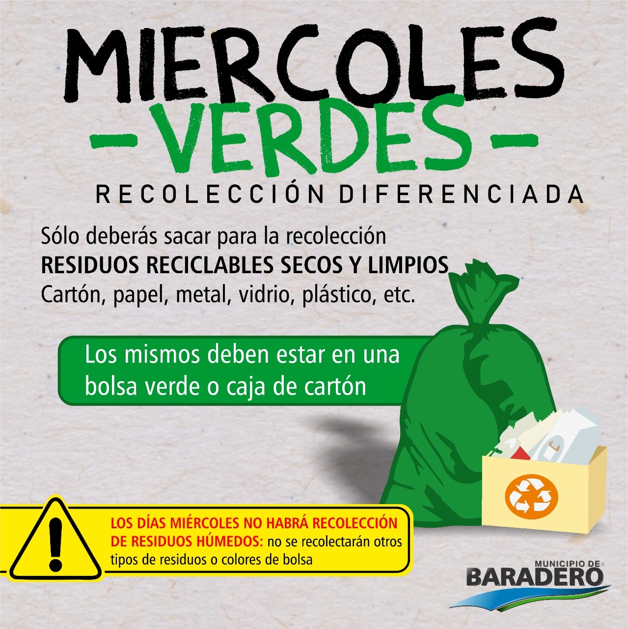 Miércoles Verdes: recolección diferenciada de residuos