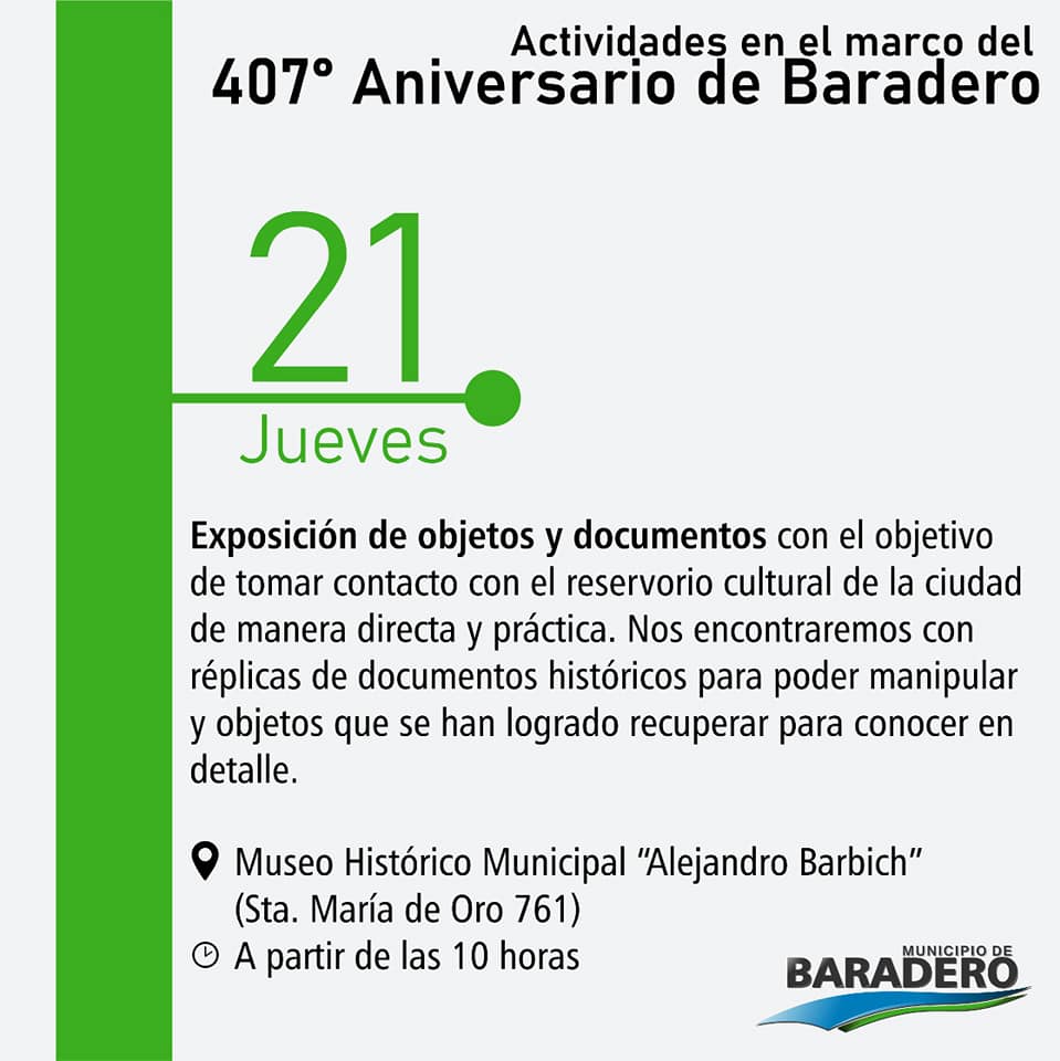 Actividades en el marco del 407° Aniversario de Baradero
