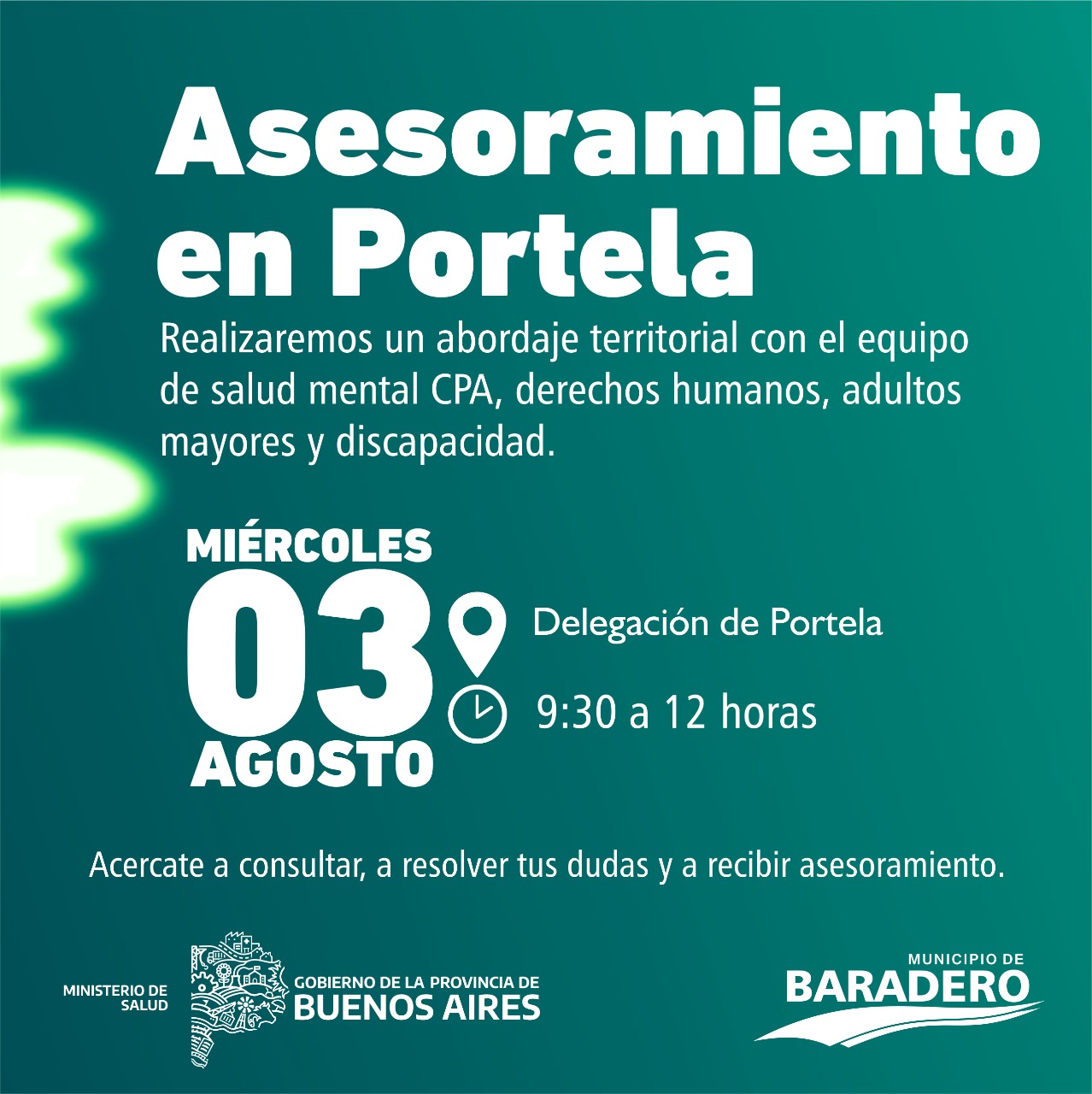 Jornadas de asesoramiento en Alsina y en Portela
