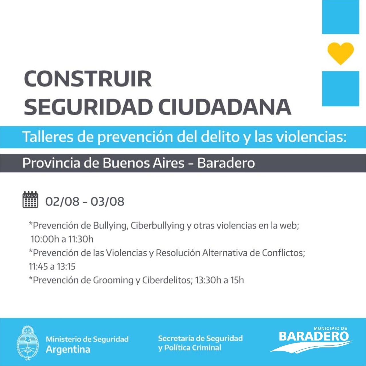 Programa Construir Seguridad Ciudadana en Baradero: talleres, capacitaciones y atención de odontopediatría