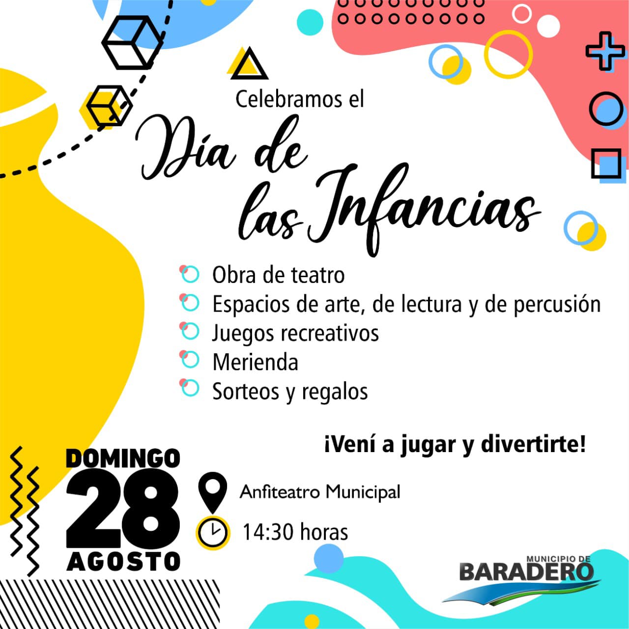 Este domingo se realizan los festejos del Día de las Infancias en el Anfiteatro Municipal