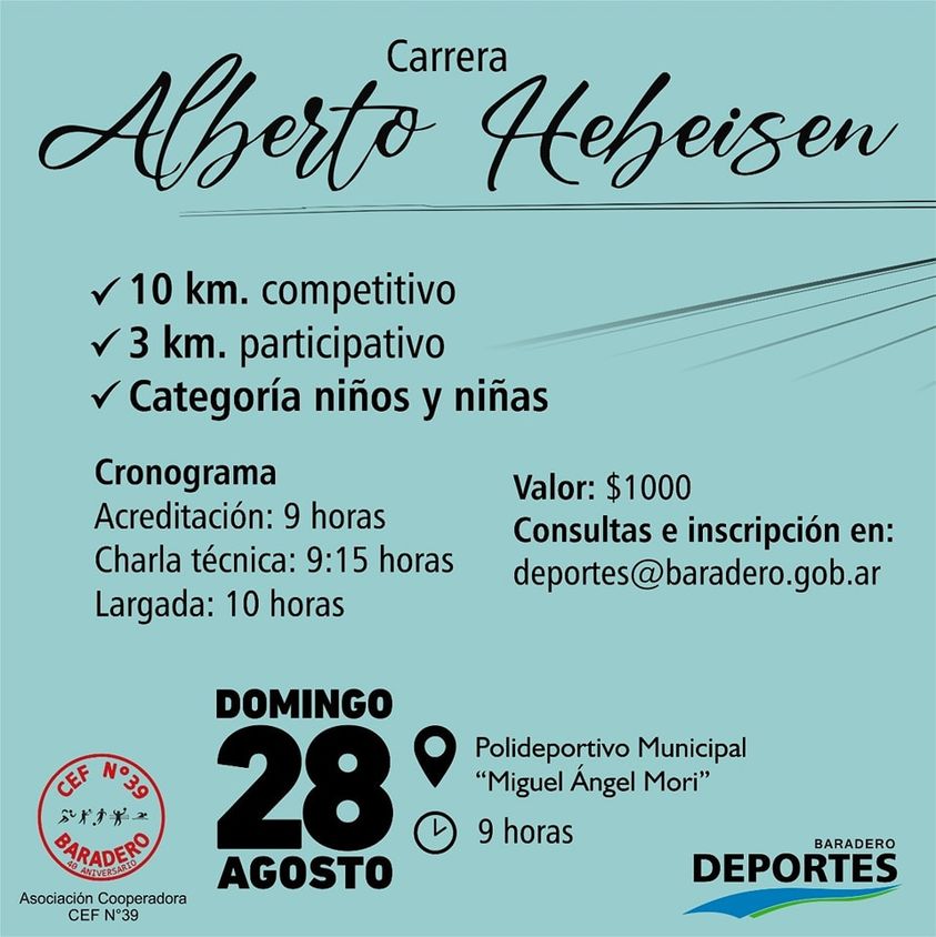 ¡Faltan pocos días para la carrera «Alberto Hebeisen»! ??‍♂️