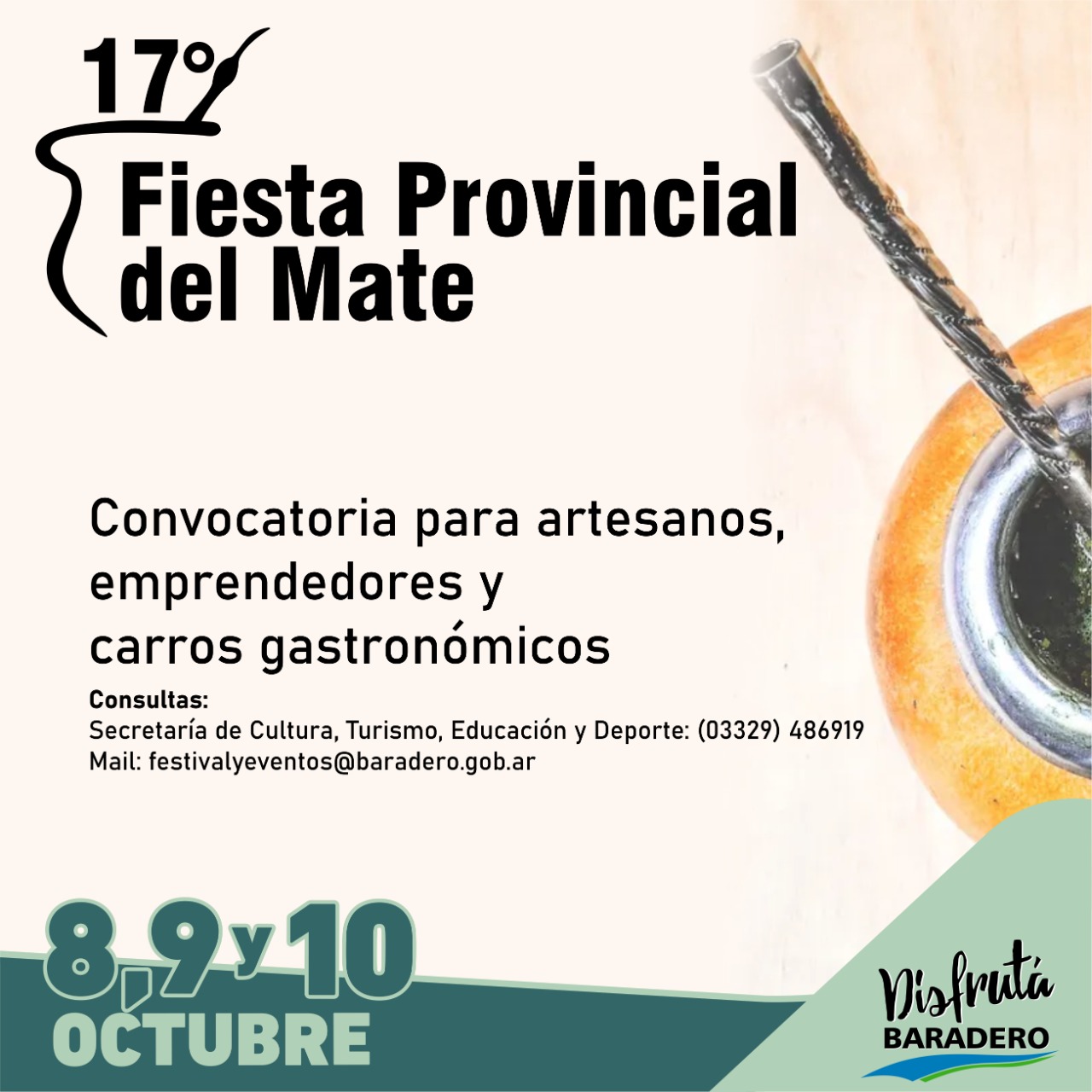 17° Fiesta Provincial del Mate: convocatoria para gastronómicos, emprendedores y artesanos