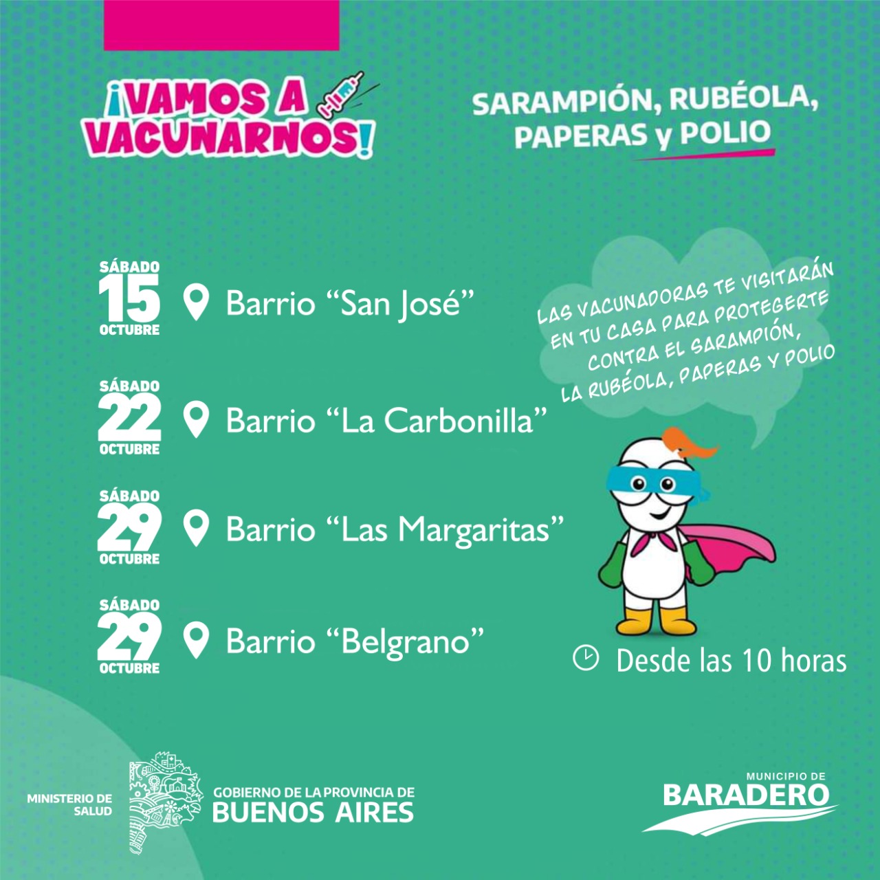 Jornadas de vacunación en diferentes barrios de la ciudad