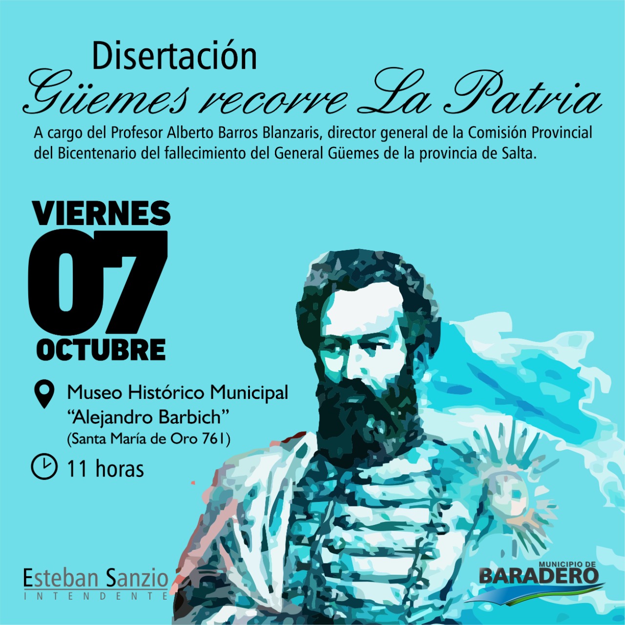 Inauguración del busto del General Martín Miguel de Güemes y disertación de “Güemes recorre la Patria”