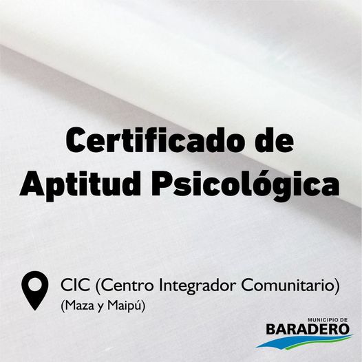 Obtené tu certificado de aptitud psicológica! ? | Baradero Te Informa