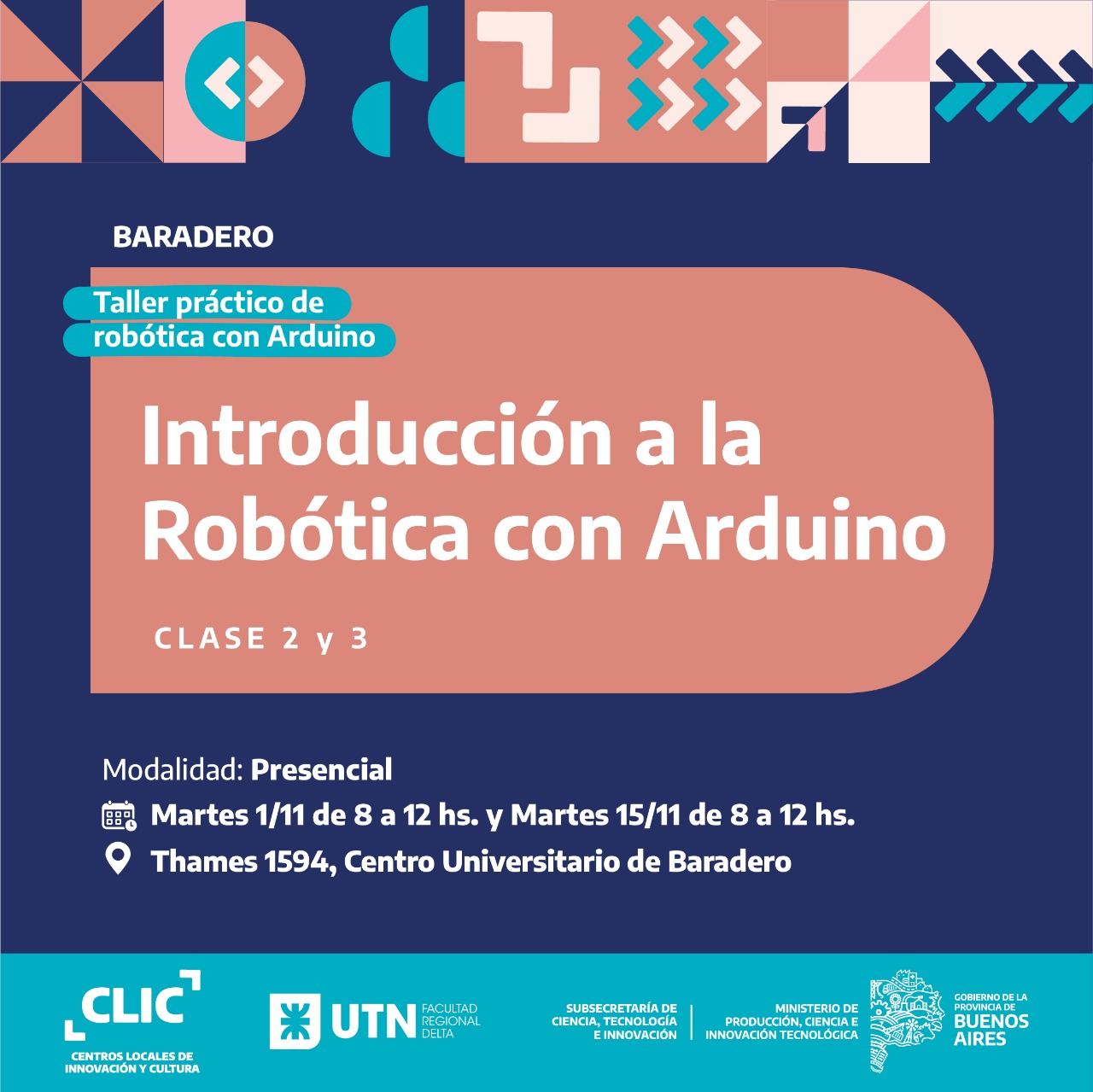 CLIC: Taller de Robótica con Arduino (nivel inicial)