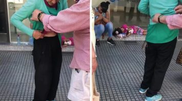Se le metió una rata en la ropa mientras esperaba en la fila para entrar al banco