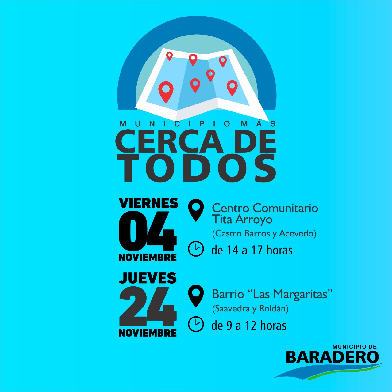 Reprogramación: Municipio Más Cerca de Todos en el Centro Comunitario “Tita Arroyo” y en el barrio “Las Margaritas”