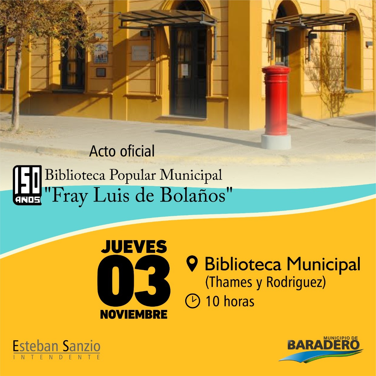 Acto oficial del 150° Aniversario de la Biblioteca Popular Municipal “Fray Luis de Bolaños”