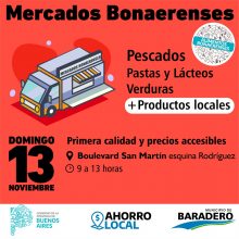 Este domingo se realiza Mercados Bonaerenses en la zona céntrica de Baradero