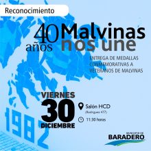Malvinas 40 aniversario: se entregarán medallas conmemorativas a Veteranos
