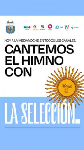 Los canales se unen para cantar el himno para la selección