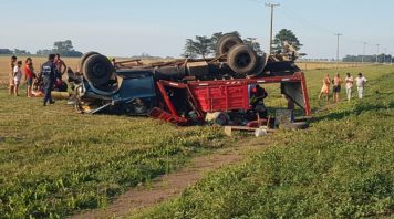 7 heridos al vocar un camión en la Ruta 191