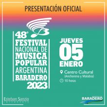 Se realiza la presentación oficial del 48° Festival Nacional de Música Popular Argentina Baradero 2023