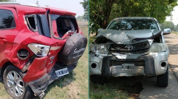 [Video] Choque por alcance en la Ruta 191 a pocos metros de la «curva de la muerte»