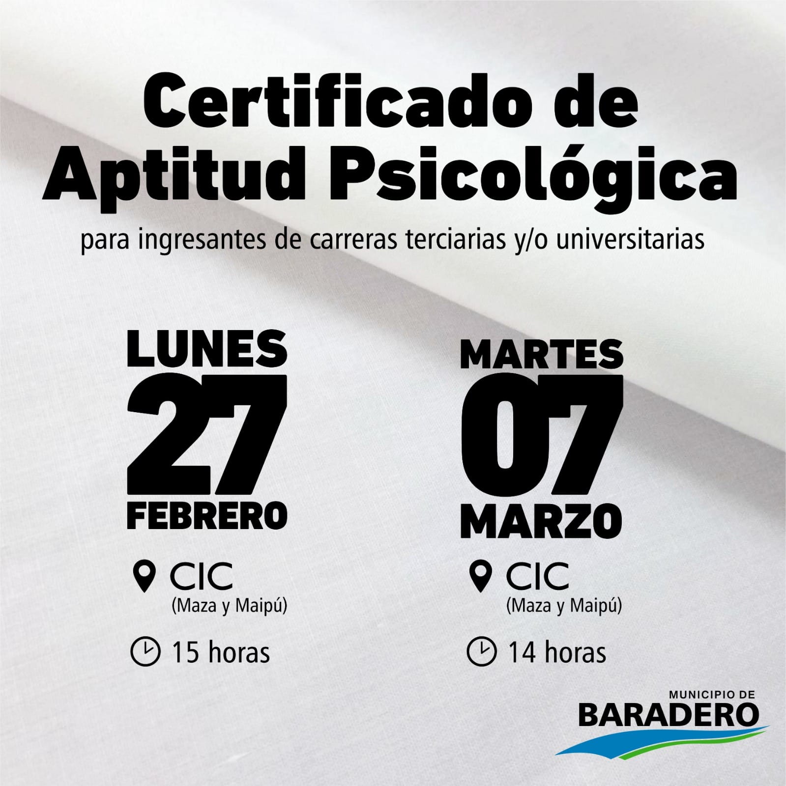 Si sos estudiante de nivel terciario o universitario podes sacar tu  Certificado de Aptitud Psicológica ? | Baradero Te Informa