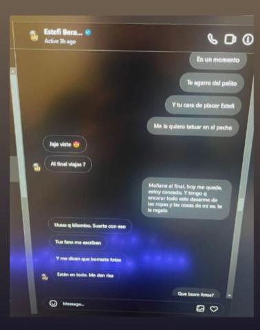 El chat que confirma que Fede Bal y Estefi Berardi tuvieron sexo