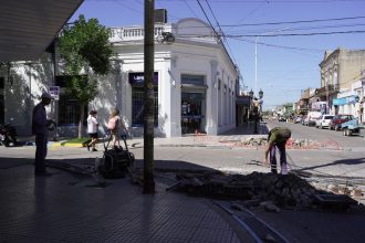 Continúa la obra de restauración de calle Anchorena