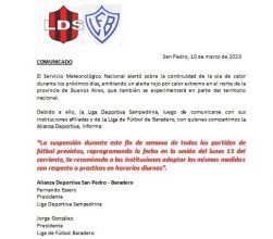 Suspendida la fecha programada para Sábado y Domingo