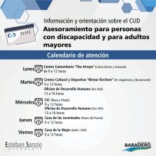 Cronograma de asesoramiento para personas con discapacidad y para adultos mayores