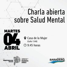 Se realizará una charla abierta sobre salud mental