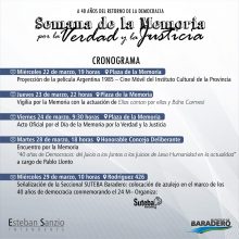 Actividades en la Semana de la Memoria por la Verdad y la Justicia