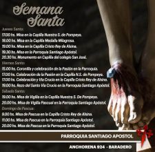 Actividades de semana santa en Iglesia Santiago Apostol.