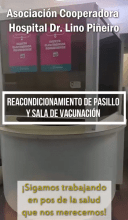 Agradecimiento de la comision cooperadora del Hospital Lino Piñeiro.