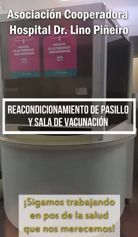 Agradecimiento de la comision cooperadora del Hospital Lino Piñeiro.