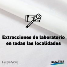 A partir de mayo contaremos con extracciones de laboratorio en todas las localidades