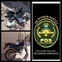 Encuentran en San Pedro, toda desarmada, la moto robada anoche en Dino Tenis.