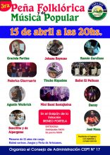 Se viene la tercera Peña Folklórica y de Música Popular