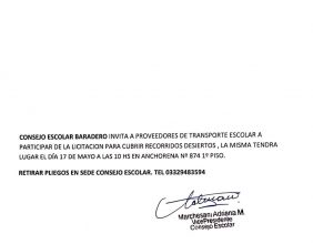 LICITACIÓN CONSEJO ESCOLAR
