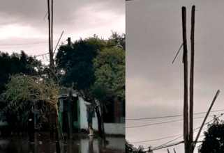 San Pedro: Cayó un rayo en el barrio San Francisco y partió al medio un poste