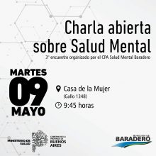 Se desarrollará la segunda charla abierta sobre salud mental