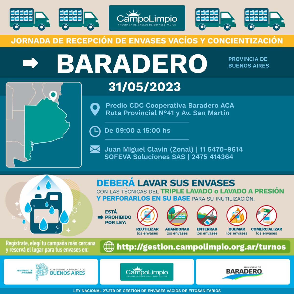 Jornada de recepción de envases vacíos y concientización