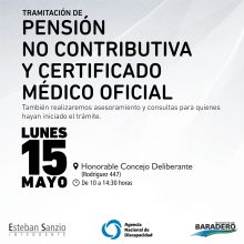 El Municipio realizará una jornada de tramitación y asesoramiento de Pensiones No Contributivas y CMO