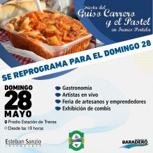 Reprogramación de la Fiesta del Guiso Carrero y el Pastel en Ireneo Portela