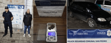 Joven baraderense detenido con marihuana en un auto sin documentación
