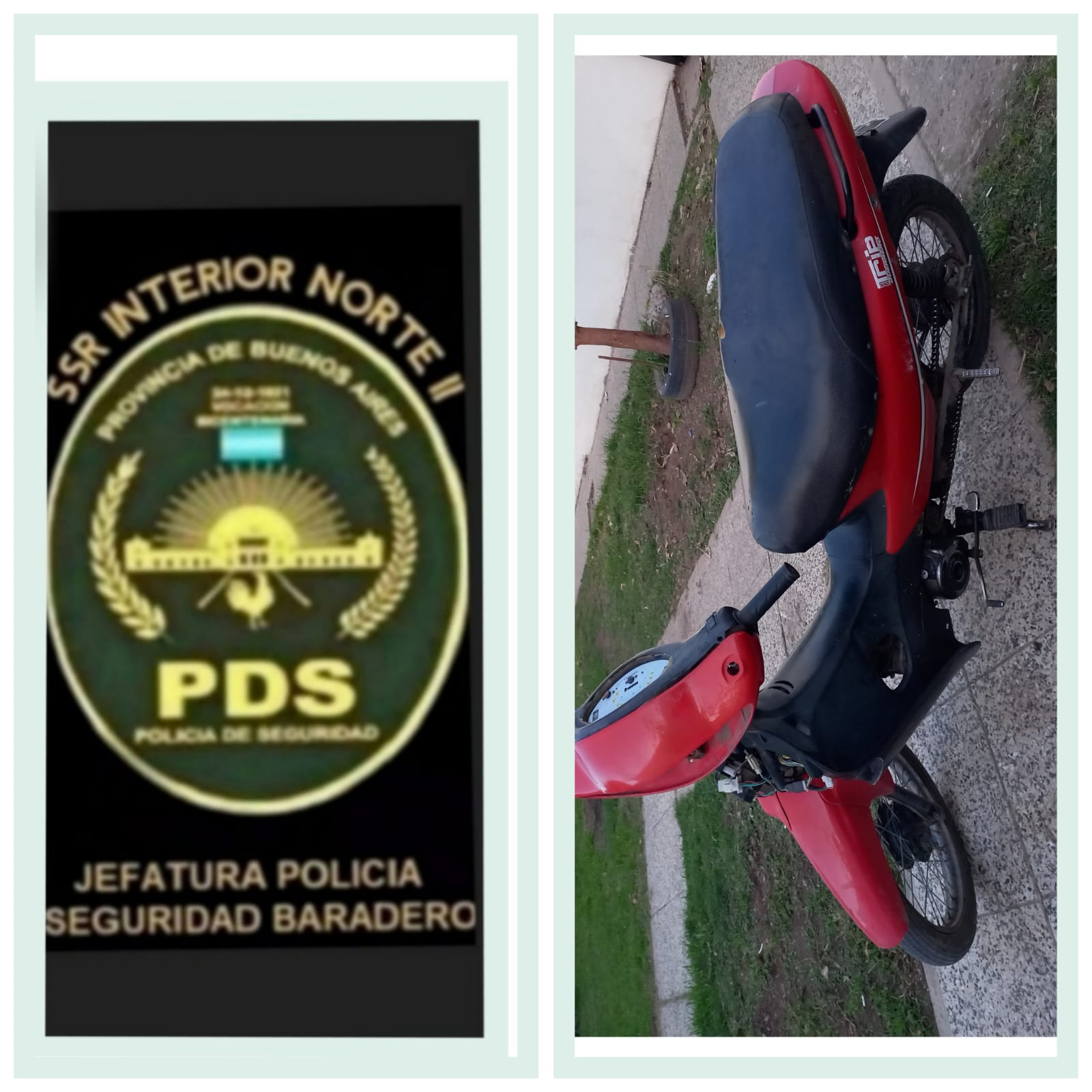 Dañó una casa en contrucción y fugó abandonando una moto