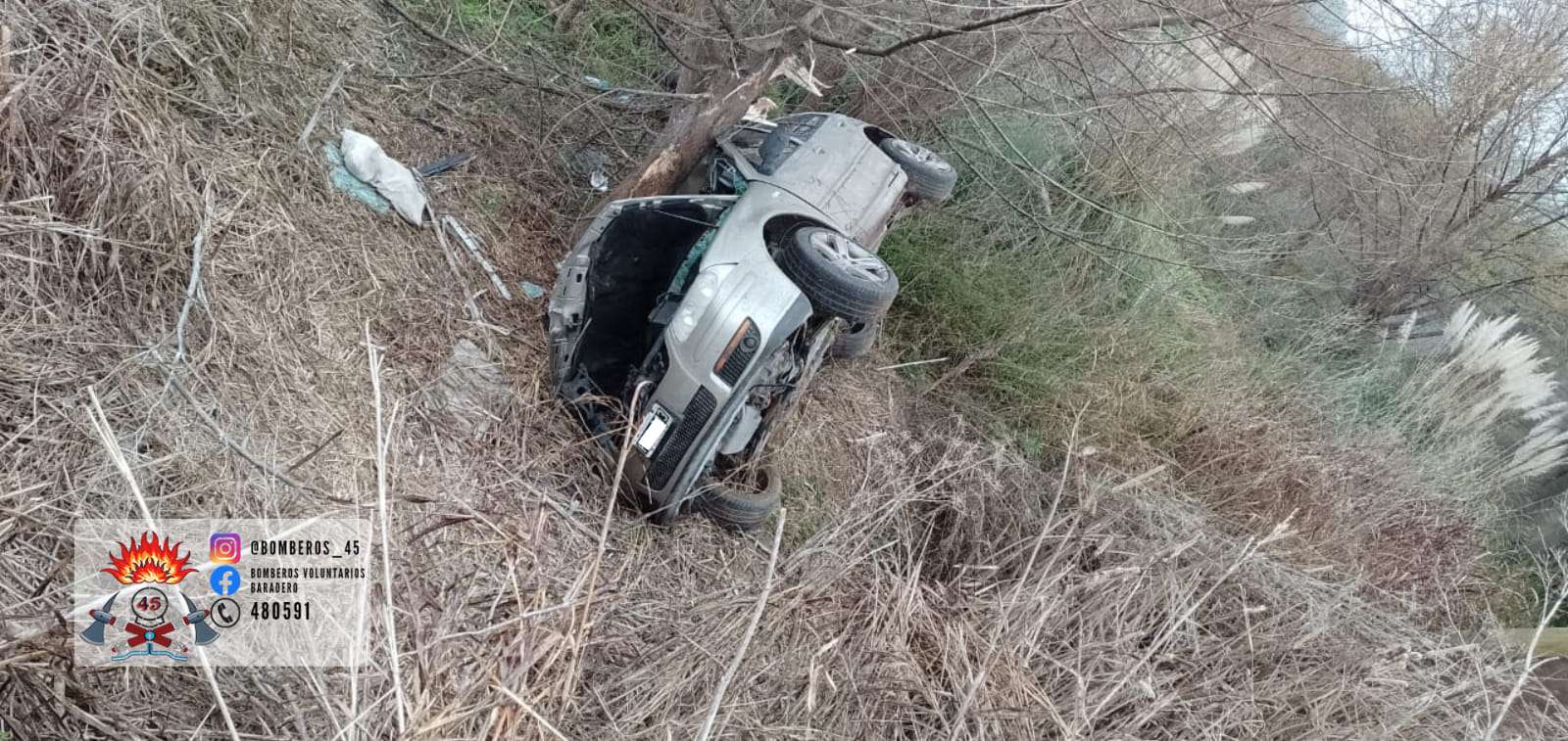 Volcó un auto en la Ruta 9