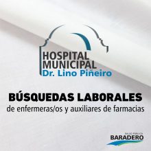 Búsquedas laborales de enfermeros/as y auxiliares de farmacias para la salud pública de Baradero