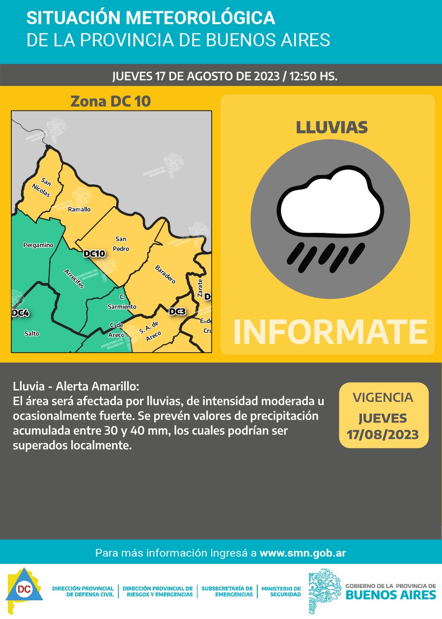AVISO METEOROLOGICO A MUY CORTO PLAZO