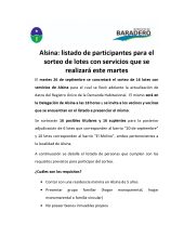 Alsina: listado de participantes para el sorteo de lotes con servicios que se realizará este martes